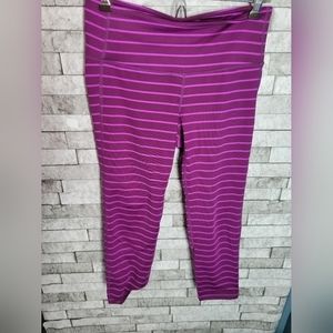 Athleta Chaturanga‎ striped crop leggings
